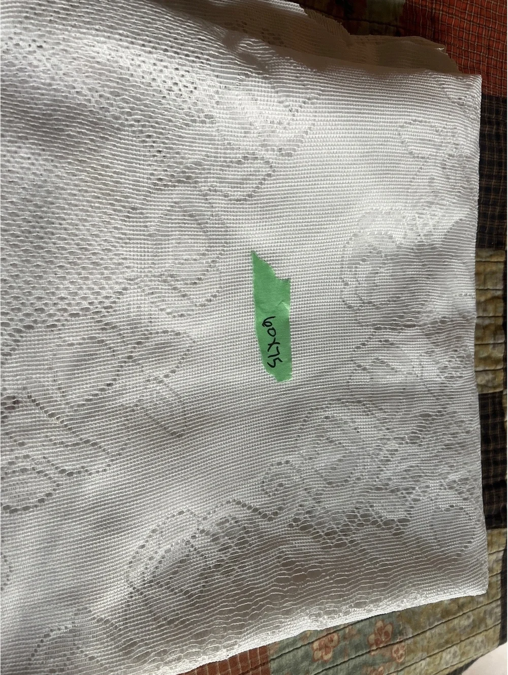 Vintage White Lace Nativity Scene Tablecloth or Decorative Fabric